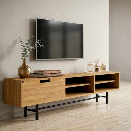Szafka RTV-57 Drewno Lite Dąb Loft Lakier Rozmiary od 100 cm do 200 cm PREMIUM